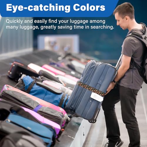2 Pack Luggage Straps for Suitcases, Adjustable Travel Belt with Double Lock and Quick Release Buckle, Heavy Duty Nylon Bag Packing Strap, Unique Business Travel Accessories-Flower Butterfly - color: 24020 Flower Butterfly
