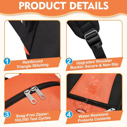 Kids Backpack Big Boys Bookbag Middle Junior High College Student Back to School Teen Teenage Youth Schoolbag Ages 8-12 10-12 12-14 Years Old Mochilas Escolares Para Adolescentes Men Large 18 Inch - color: Orange