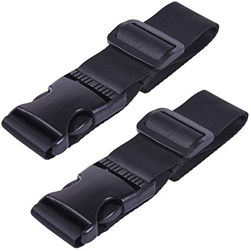Wisdompro 2 Pcs Add a Bag Luggage Strap, Heavy Duty Adjustable Suitcase Belt Travel Attachment Travel Accessories for Connecting Your Luggage Together - Black - color: Black, size: 20 inch