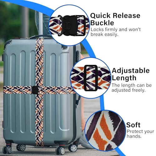 Luggage Straps for Suitcases, Travel Adjustable Belt with Quick Release Buckle, Heavy Duty Nylon Bag Packing Strap, Unique Bright Identifiers Business Travel Accessories (2 Pack)-Roads - color: 24020 Roads