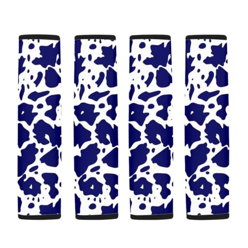 Blue Cow Print Seat Belt Cover Pad Versatile Car Seatbelt Cushion Soft Car Shoulder Pads 2 Pack Auto Accessories for Adults Seatbelt Covers Compatible with Trucks SUV Sedan - color: Blue Cow Print