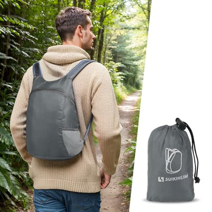 20L Ultra Hiking-Daypack Lightweight Foldable Travel Packable Backpack for Camping Cycling Outdoor,grey - color: Grey