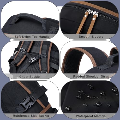 Laptop Backpack 15 -17 Inch for Women Men Large College Bookbag Elementary Middle High School Bag for Kids Teens Girls Boys Student Waterproof Travel Backpacks Book Rucksack Work Daypack Black - color: Black