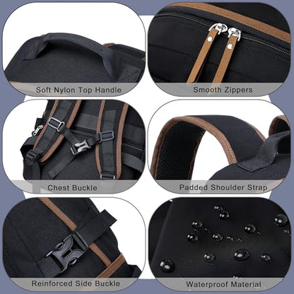 Laptop Backpack 15 -17 Inch for Women Men Large College Bookbag Elementary Middle High School Bag for Kids Teens Girls Boys Student Waterproof Travel Backpacks Book Rucksack Work Daypack Black - color: Black
