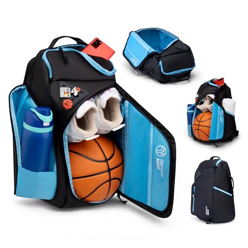 DefiantMind Large Premium Basketball Bag, Backpack, For Elite Youth, Boys, Girls, For Shoes or Cleats, Water Bottles, School, also great for Volleyball, Soccer