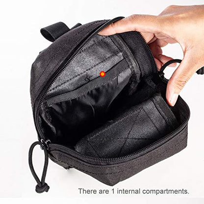 Upgraded Sports Water Bottles Pouch Bag, Tactical Drawstring Molle Water Bottle Holder Tactical Pouches, Travel Mesh Water Bottle Bag Tactical Hydration Carrier - color: BLACK_WaterPouch-Small Pouch