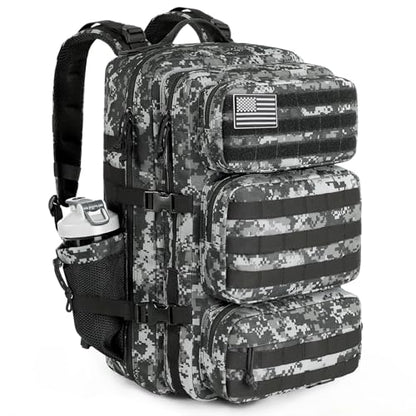 Military Tactical Backpack 25L Day Backpack for Men Molle Army 3 Days Assault Pack Bug Out Bag Water Resistant and Heavy Duty Hiking Treeking Rucksack - Black Digital Camo - color: Black Digital Camo, size: 25L
