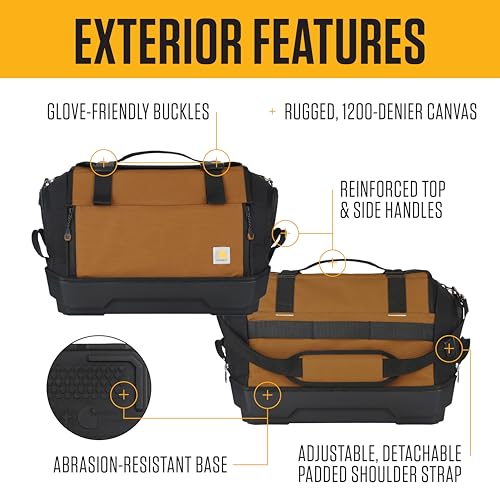 Carhartt Mens Station Tool Bag W/Adjustable Shoulder Straps, Durable, Water-Resistant Tool Organizer, Large Tool Bag - style: Large Tool Bag