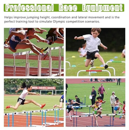 Soccer Training Agility Hurdles, 5 Pack Different Height Mini Speed Hurdles with Carry Strap, Portable Workout Jumping Hurdles Obstacles Bar