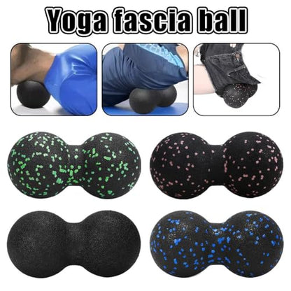 Peanut Massage Ball – Double Lacrosse Massage Ball for Deep Tissue Release, Muscle Pain Relief & Recovery, Spine & Back Massages Tool for Yoga, Gym, Office & Travel (Red) - color: Red