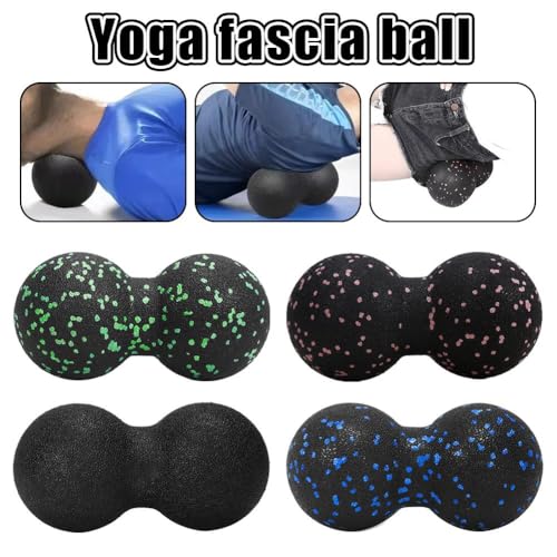 Peanut Massage Ball – Double Lacrosse Massage Ball for Deep Tissue Release, Muscle Pain Relief & Recovery, Spine & Back Massages Tool for Yoga, Gym, Office & Travel (Black) - color: Black