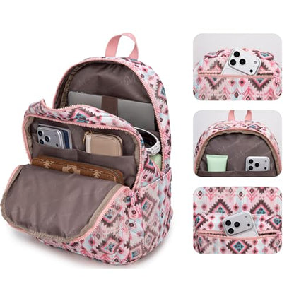 Montana West Backpack Purse for Women Western Aztec Backpack Purse Lightweight Casual Daypack for Travel - color: C-pink