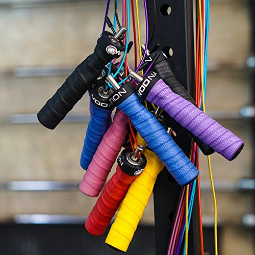 WOD Nation Attack Speed Jump Rope : Adjustable Jumping Ropes : Unique Two Cable Skipping Workout System : One Thick and One Light 11 Foot Cable : Perfect for Double Unders : Men and Women - color: Black