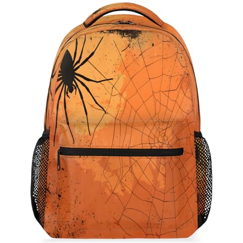 Crackled Orange Web Laptop Backpack for Women 17 inch Backpacks Lightweight Computer Bag Rucksack Casual Daypack Work Travel - color: Multicolor-2