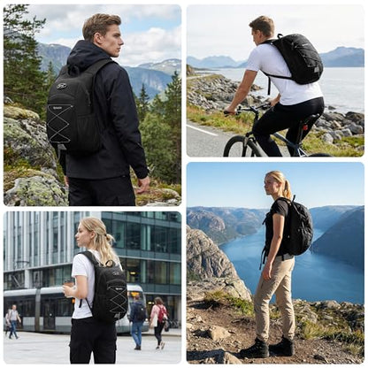 Ultra-Light Soft Daypack 15L/20L, Cushioned Breathable Back Panel Backpack, Lightweight Packable Travel Backpack (Black, 15L) - color: Black, size: 15L