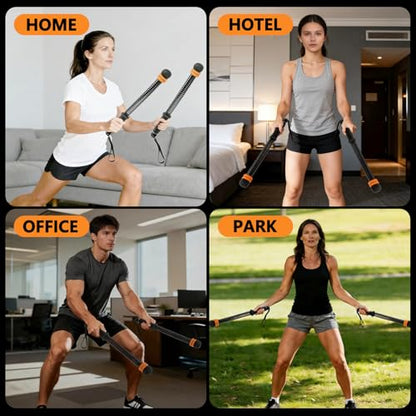 Weighted Ropeless Battle Ropes, Heavy Duty Portable Cordless Battle Ropes for Home Gym, Workout Exercise Rope for Strength Training, Fitness Equipment for Men & Women, Home Gym Equipment(Black)