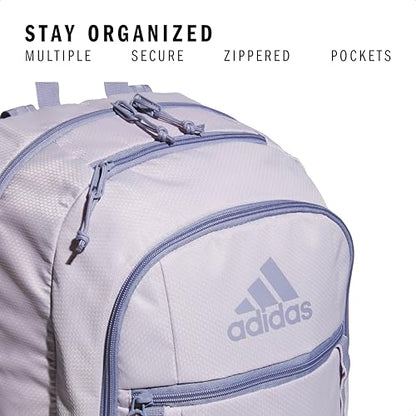 adidas Excel 7 School Backpack for Laptop, Gym and Travel, 34L, Silver Dawn Grey/Grey/Silver Violet Purple/7, OSFA - color: Silver Dawn Grey/Grey/Silver Violet Purple/7, size: One Size
