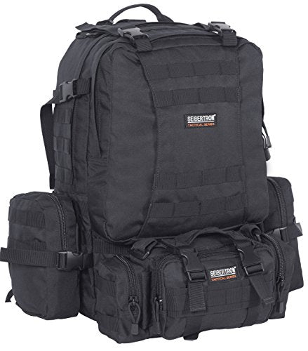 Seibertron 3 Day Tactical Backpack Waterproof Molle Bag/Rucksacks Black - color: 3 Day Black