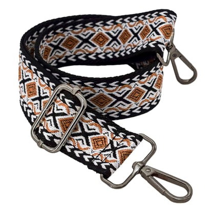 Replacement Purse Strap Shoulder Strap Adjustable Crossbody Strap for Women Crossbody Wide Shoulder Bag - color: Blackf-gun Metal Buckle