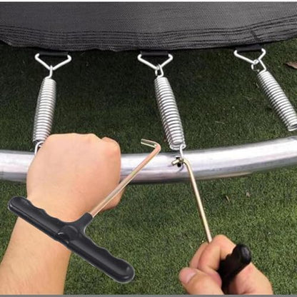 4 Pack Trampoline Spring Pulling Tool T-Hook Extension Puller with Ergonomic Handle Grip Outdoor Trampoline Spring Pull Tool Kit for Mini Trampoline Kids Fitness Rebounder Exercise Trampolines
