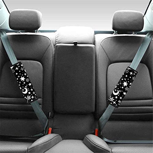 Forchrinse Moon and Star Pattern 2 PCS Auto Seat Belt Cover Strap Shoulder Pad for for Car,Truck,SUV,Backpack,Shoulder Bag - color: Moon Star