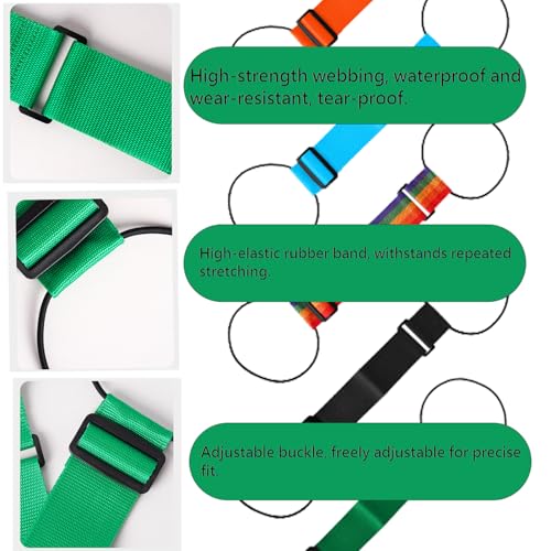 2PCS Luggage Straps, Adjustable Elastic Luggage Connector Straps, Multi-Functional Durable Travel Packing Straps for Securing Bags, Backpacks & Accessories(Black+Iridescent) - color: Black+Iridescent