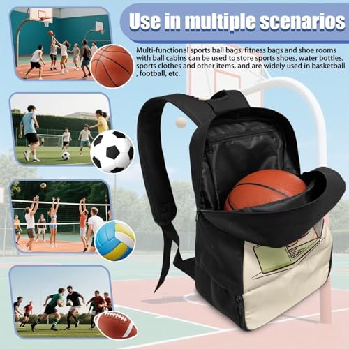 Basketball Backpack With Separate Ball Compartment And Shoes Fit Basketball Volleyball Football - color: Working Cat
