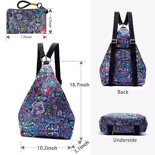 Black Butterfly Premium Backpack for Women, Bohemia Style Fashion Casual Daypack Backpack, Small Backpack Purse (03-blue plus) - color: 03-blue Plus