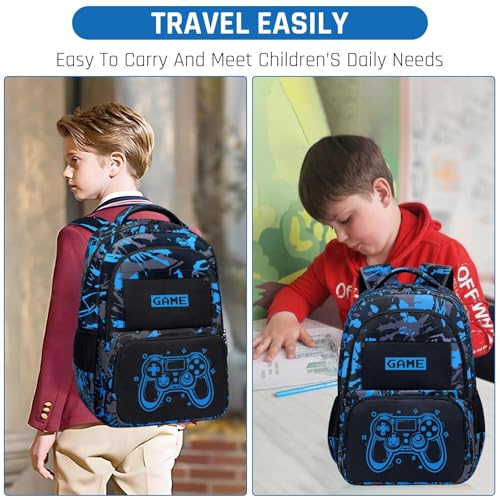 Glow in The Dark Backpack for Boys - Game Boys Backpack for Kids Children Teens Elementary Middle School - 17″ Gamer Bookbag Travel Back Pack for Age 6-18 - color: Game002-backpack Only