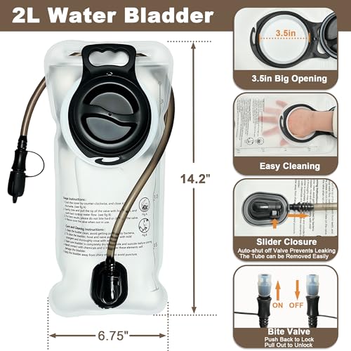 Tactical Mini Molle Hydration Pack,Molle Hydration Carrier with US Flag Water Resistant,Hydropack for Tactical Vest Backpack - style: Cb+bladder