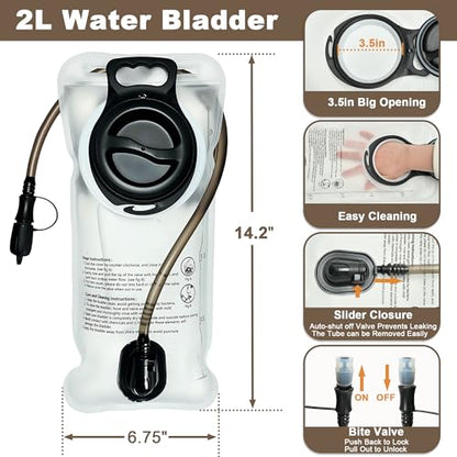 Tactical Mini Molle Hydration Pack,Molle Hydration Carrier with US Flag Water Resistant,Hydropack for Tactical Vest Backpack - style: Cb+bladder