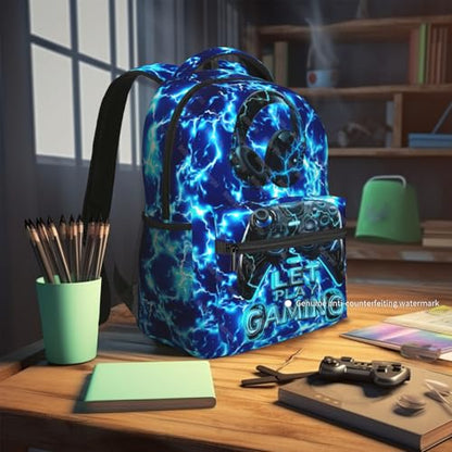 Gaming Boys School Backpack Elementary Middle Video Game Lightning Backpack For Kids Game Bookbag Daypack Travel Back Pack Ages 6-18 - color: Game Lightning