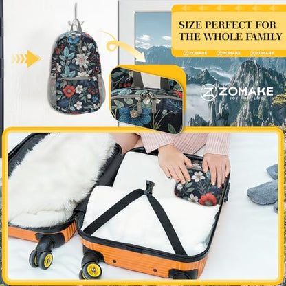 ZOMAKE Ultra Lightweight Hiking Backpack 20L, Packable Small Backpacks Water Resistant Daypack for Women Men(Royal Blue, Floral Print) - color: Royal Blue, Floral Print