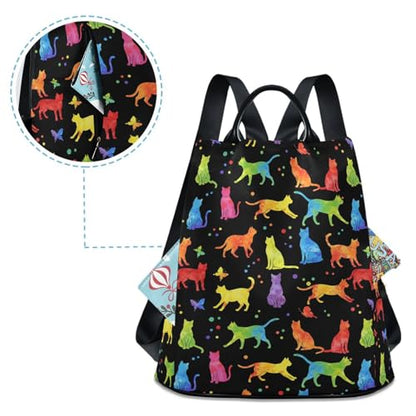 MNSRUU Women Backpack Purse Witchcraft Black Cats Backpack for Women Anti-theft Shoulder Bag Carry On Backpack Lightweight Rucksack Fashion Travel Ladies Bags - color: Cat 14