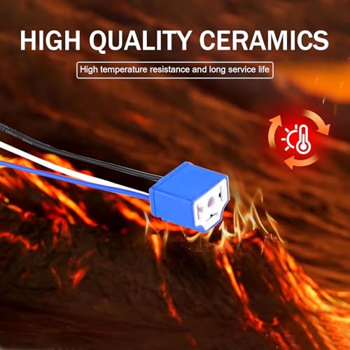 2PCS H4 HB2 9003 Wiring Harness Headlight Socket, 16AWG Headlight Connector, Pigtail Socket Female Plug, Fog Light Accessories for Car, Truck, Boat (Blue) - color: blue