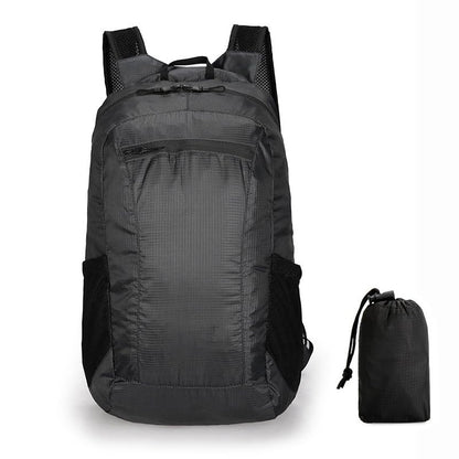 Foldable Daypack, Small Backpack, Hiking Backpack Daypack, Lightweight Waterproof Travel Packable Rucksack for Men and Women - color: Black