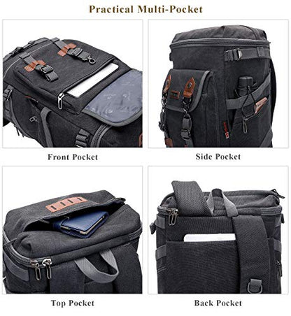 WITZMAN Travel Backpack for Men Women Carry-on Airline Approved - color: Black