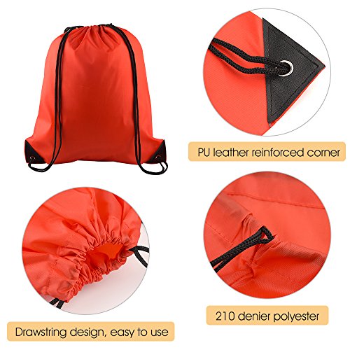 KUUQA 8Pcs Drawstring Backpacks - Bulk Gym Sport Travel Bags - color: 8 Colors