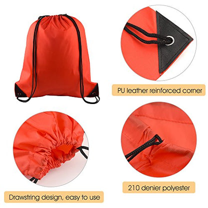 KUUQA 8Pcs Drawstring Backpacks - Bulk Gym Sport Travel Bags - color: 8 Colors