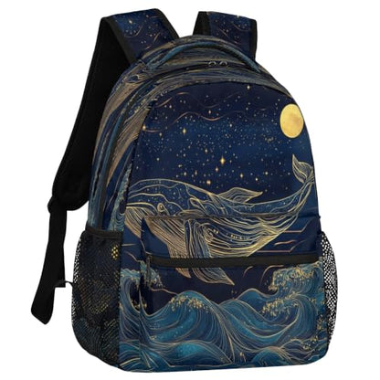 Galaxy Whale Womens Travel Backpack | 15.6 Inch Laptop Backpack, Lightweight Casual Daypack, Water Resistant, Cute Work Backpacks, Large Capacity - color: Multicolor6