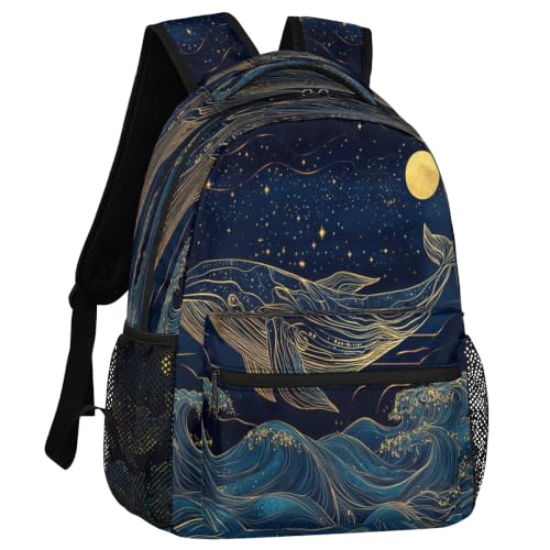 Galaxy Whale Womens Travel Backpack | 15.6 Inch Laptop Backpack, Lightweight Casual Daypack, Water Resistant, Cute Work Backpacks, Large Capacity - color: Multicolor6
