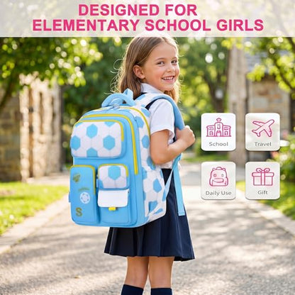 3PCS Kids Backpack Set, School Backpack with Lunch Bag & Pencil Case, Lightweight Waterproof Bookbag for Kids (Blue soccer) - color: Blue Soccer