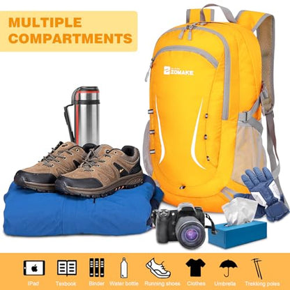ZOMAKE Lightweight Packable Backpack 35L, Foldable Backpacks Water Resistant Collapsible Light Daypack for Hiking(Yellow) - color: Yellow B