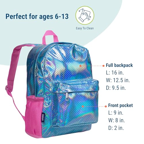 Wildkin 16-inch Kids Backpack – Durable, Padded & Spacious School Bag for Boys & Girls - Mermaid Scales - color: Mermaid Scales