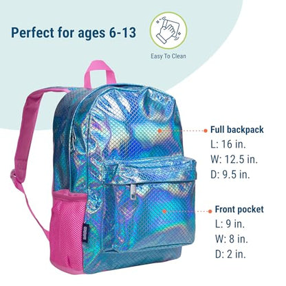 Wildkin 16-inch Kids Backpack – Durable, Padded & Spacious School Bag for Boys & Girls - Mermaid Scales - color: Mermaid Scales