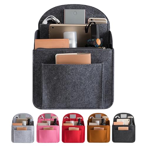 Felt Backpack Organiser, Mini Backpack Organizer Insert, Small Purse Organizer Insert - Lightweight, Multi-pocket Backpack Insert for Easy Access and Neat Storage (Medium Gray, M-13.8 * 10.6IN) - color: Medium Gray, size: M-13.8*10.6IN