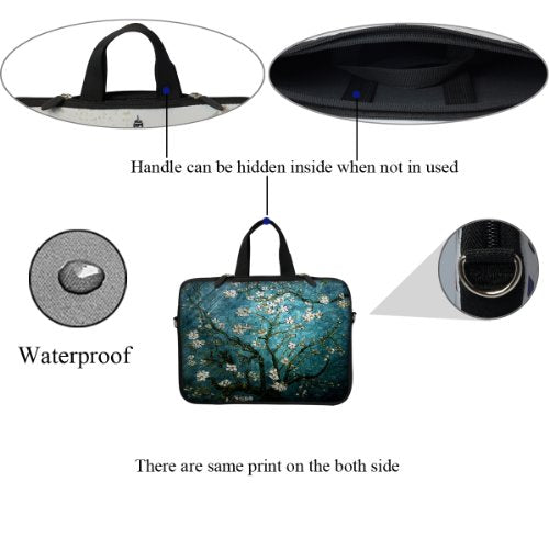 Meffort Inc 12 Inch Neoprene Laptop Sleeve - Water Resistant, Hidden Handle, Dual Zipper, Fits Up to 11.6” - 12" Laptops - Black Gray - color: 3005, size: 11.6 - 12 Inch