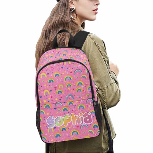 Custom Backpack For Girls, Personalized Backpacks For Girls, Custom Name Backpack, Back to School Custom Schoolbag Set Gifts For Daughter, Granddaughter, Niece - color: A03