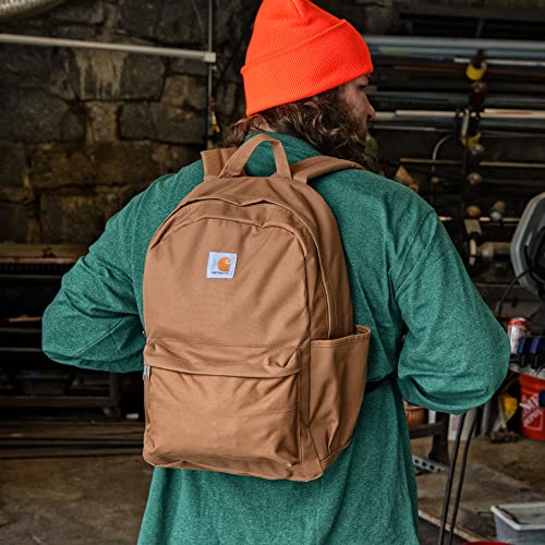 Carhartt 21L Classic Laptop Daypack, Durable Water-Resistant Pack with Laptop Sleeve, Containts PFAS, Carhartt Brown - color: Carhartt Brown, size: Containts PFAS