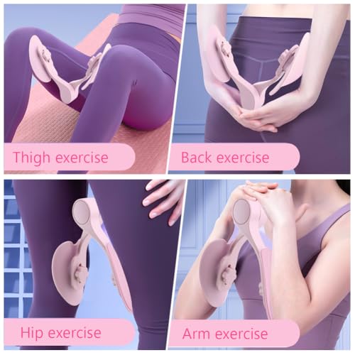 Pelvic Floor Muscle Trainer with Resistance Band, Hip & Pelvic Trainer Kegel Exerciser,Adjustable Inner Thigh Trainers Exercise Workout Equipment for Muscle Strengthening & Toning - color: Pink
